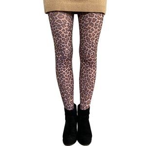 Leopard Tights natural small to plus size